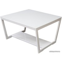 Журнальный столик Мебелик BeautyStyle 1 (белый глянец/стекло белое) в Бресте