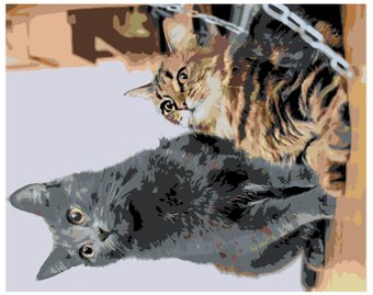 Картина по номерам SLAVINA Серый и рыжий кот ARTH-AH326