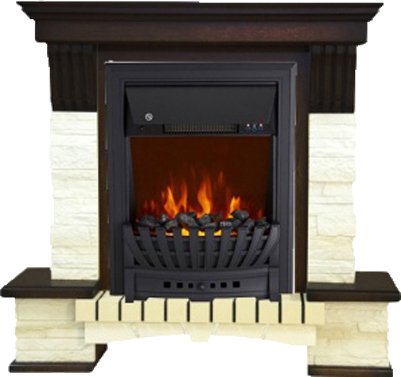 

Каминокомплект Smolcom Stone Montebello STD-ASP с Aspen Black (темный орех)