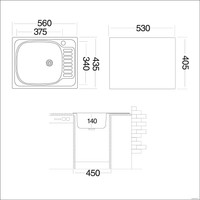 Кухонная мойка Ukinox CLM560.435 --5К 1R