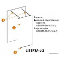 Душевая стенка Cezares LIBERTA-L-2-90-GR-Cr