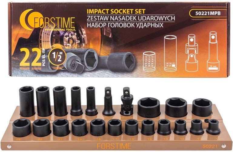 Набор головок слесарных Forstime FT-50221MPB (57681)