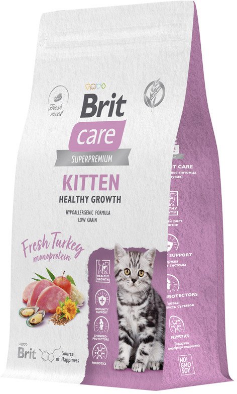 Сухой корм для кошек Brit Care Cat Kitten Healthy Growth с индейкой 1.5 кг