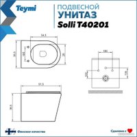 Унитаз подвесной Teymi Solli T40201