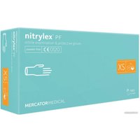 Нитриловые перчатки Mercator Nitrylex PF текстурированные нестерильные неопудренные (М, мятный)