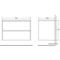  BelBagno Тумба под умывальник Pietra-800-2C-SO-SCM (stucco cemento)