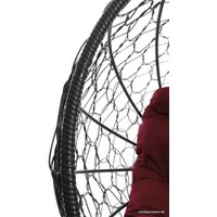 Кресло M-Group Кокос на подставке 11590402 (черный ротанг/бордовая подушка)