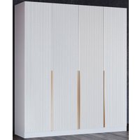 Шкаф распашной Феникс ФР№6 4-x cтворчатый (белый/софт белый, ручки золото)