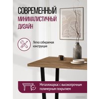 Кухонный стол Millwood Лофт Уэльс Л 160x80x75 (36 мм, дуб табачный Craft/металл черный)