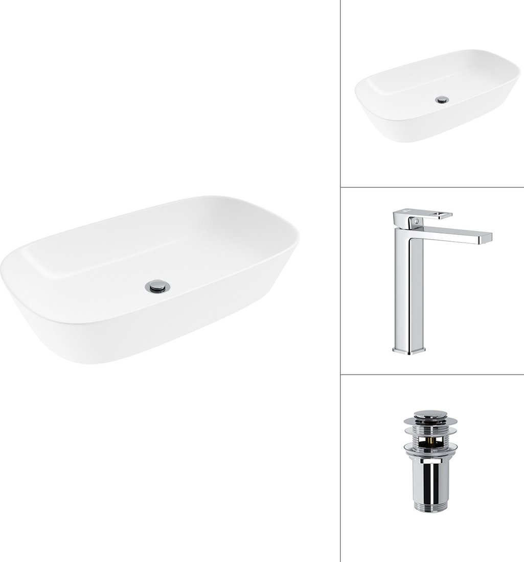 

Умывальник Lauter 21393-70 + Cascade 21СК0655C + донный клапан 21190CH (хром)