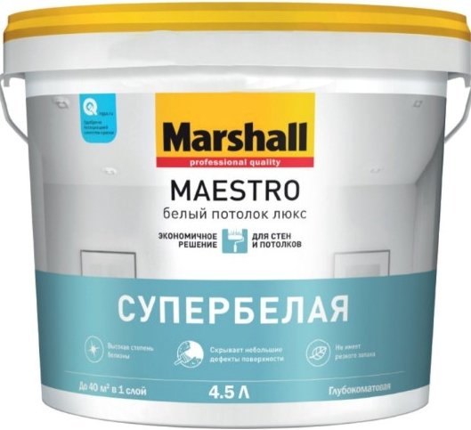 

Краска Marshall Maestro Белый Потолок Люкс (4.5 л)
