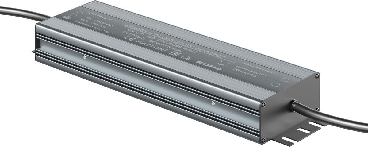 

Блок питания Maytoni Magnetic track system 48V 200W IP67 4.16A PSL008-200W-48V-IP67