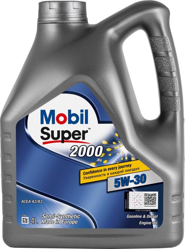 

Моторное масло Mobil Super 2000 X1 5W-30 ACEA A3/B3 4л