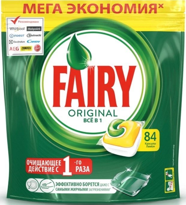 

Капсулы для посудомоечной машины Fairy Original Lemon All in 1 (84 шт)