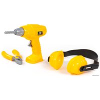 Набор инструментов игрушечных Полесье №22 91109 (шуруповёрт №2, наушники, плоскогубцы №2)