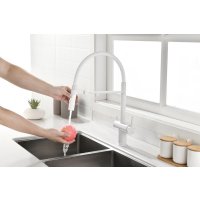 Смеситель Paulmark Gravity Gr213888-WH (белый/белый матовый) в Мозыре