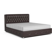 Кровать Мебель-АРС Граф 160 (экокожа шоколад)