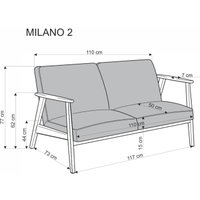 Диван Halmar Milano 2S tap. Castel 74 (синий/орех)