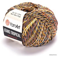 Пряжа для вязания Yarnart Jeans tropical 610 50 г 160 м (оранжевый; черный)