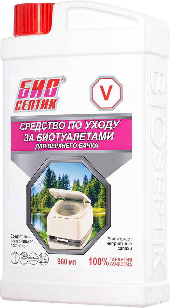 

Жидкость для биотуалетов Биосептик V Для верхнего бачка 960 мл