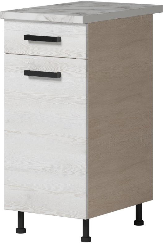 

Шкаф напольный Genesis Мебель Алиса Лофт 400 с ящиком (дуб сонома/сосна белый)