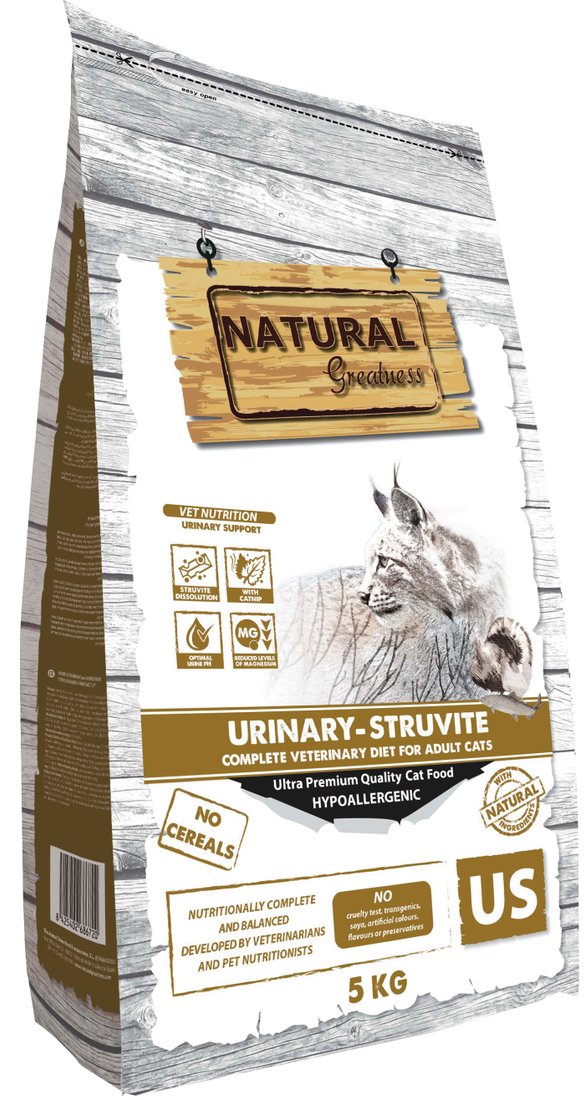 

Сухой корм для кошек Natural Greatness Natural Greatness URINARY-STRUVITE для лечения мочекаменной болезни с курицей 5кг