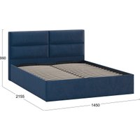 Кровать Трия Глосс универсальная с ПМ тип 1 140x200 (микровелюр Wellmart Blue)