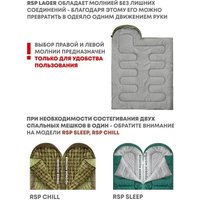 Спальный мешок RSP Outdoors Lager 150 R (оливково-зелёный, 220x75см, молния справа)