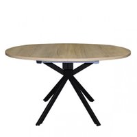 Кухонный стол Виста Оттава 90x135/180 (дуб натуральный/муар черный)