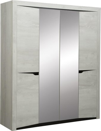 Шкаф распашной Олмеко Лючия 33.01 (бетон пайн белый/венге/белый)