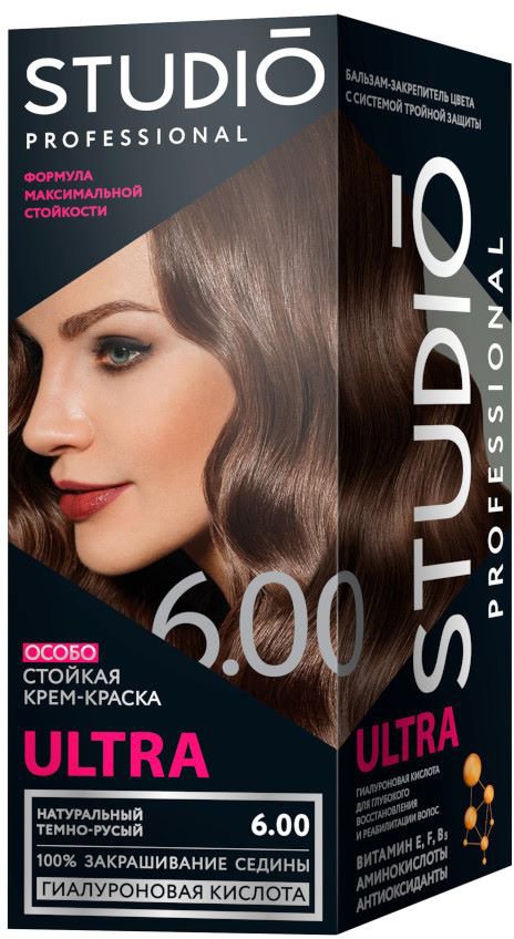 

Крем-краска для волос Studio Professional ULTRA 6.00 Натуральный темно-русый
