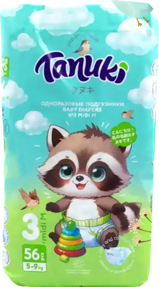 Трусики-подгузники Tanuki 3M (56 шт)