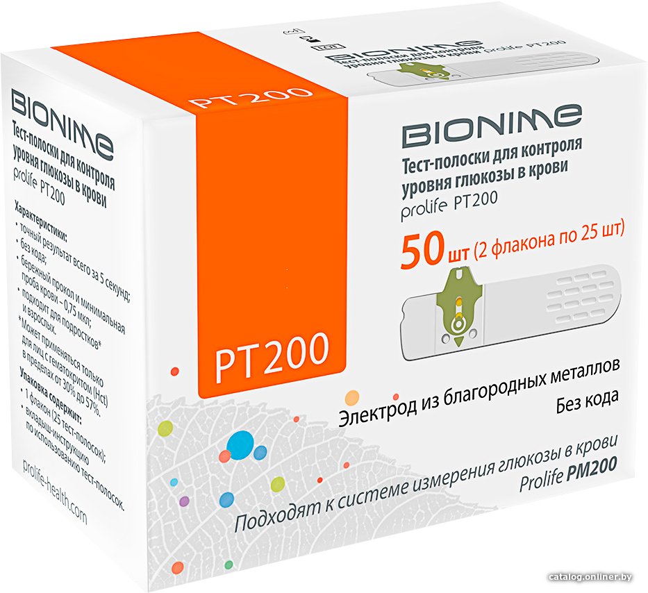 Тест-полоски Bionime PТ 200 (50 шт)