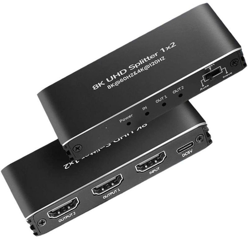 Разветвитель USBTOP 1x2 HDMI UltraHD 8K 60Гц/4K 120Гц (черный)