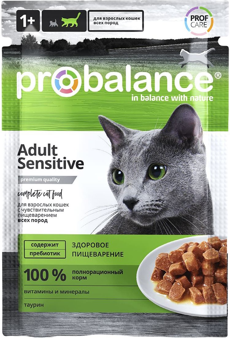 

Консервированный корм для кошек Probalance Sensitive (для кошек с особенностями пищеварительной системы) 85 г