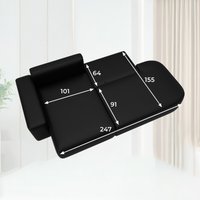 Угловой диван Лига диванов Лига-065 левый 129804L (экокожа Grifon 18 черный)