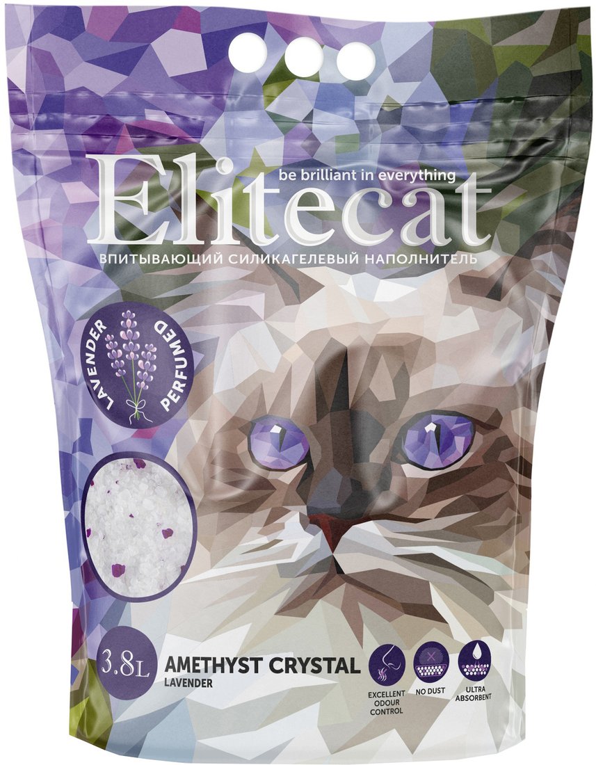 

Наполнитель для туалета EliteCat Amethyst Crystal Lavender 3.8 л