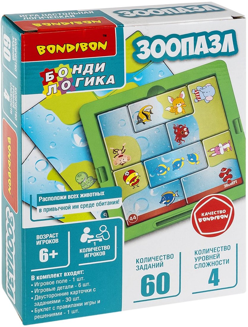 

Головоломка Bondibon БондиЛогика Зоопазл ВВ6336