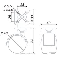 Опора мебельная Boyard N104BL/BL.3
