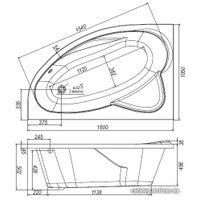 Ванна Ventospa Nika 160x105 L (с каркасом и экраном)