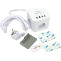 Сетевой фильтр Cablexpert CUBE-3-U4-W-1.5