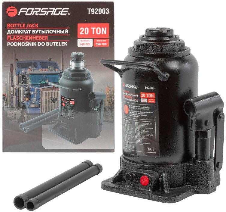 

Бутылочный домкрат FORSAGE F-T92003 20т