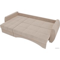 Угловой диван Лига диванов Сатурн 101045 (левый, велюр, бежевый)