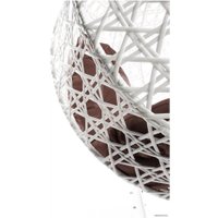 Подвесное кресло M-Group Для двоих Люкс 11510105 (белый ротанг/коричневая подушка)