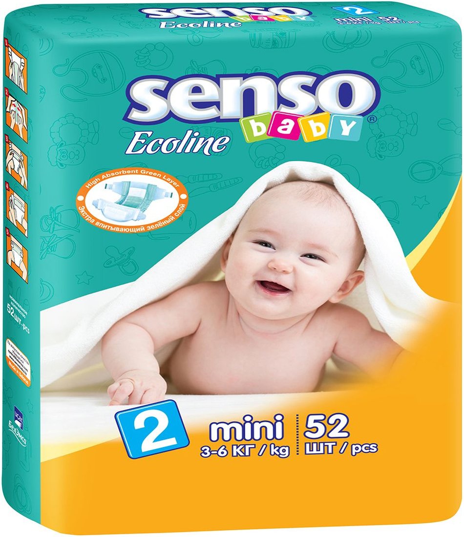 

Подгузники Senso Baby Ecoline Mini 2 (52 шт)