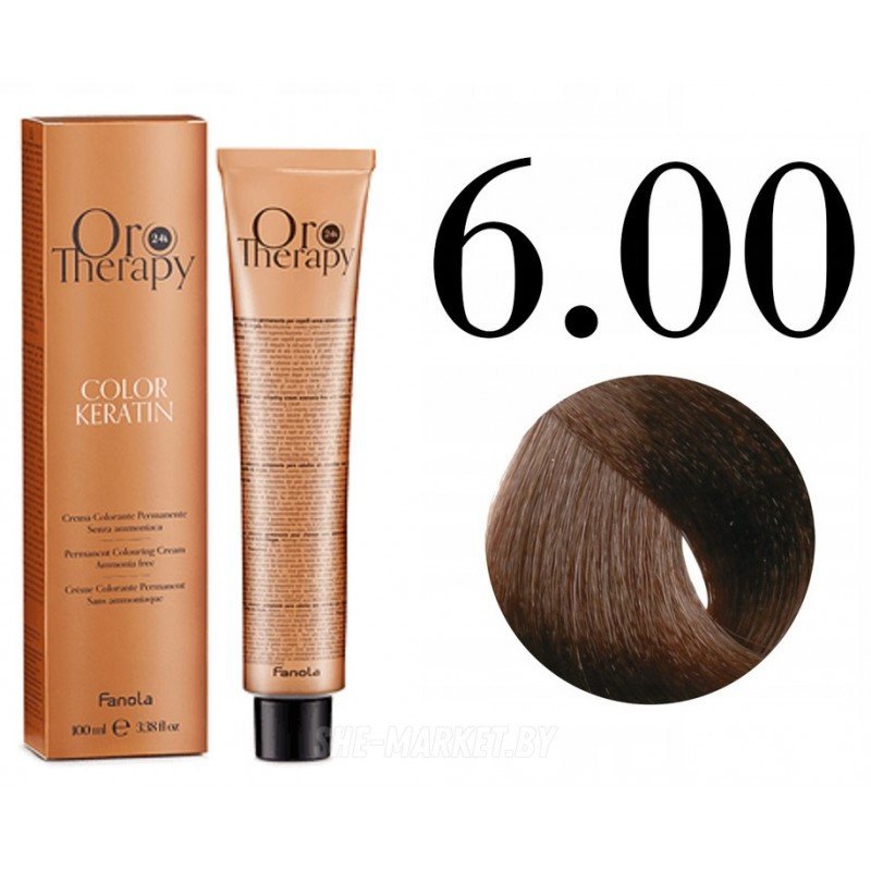 

Крем-краска Fanola ORO Therapy Color Keratin 6.00 темно-русый интенсивный 100 мл