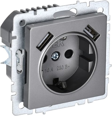 

Розетка IEK Brite BR-R14-16-U21-D31-K46