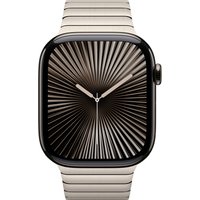 Умные часы Apple Watch Series 10 LTE 46 мм (титановый корпус, черный/натуральный, стальной ремешок)