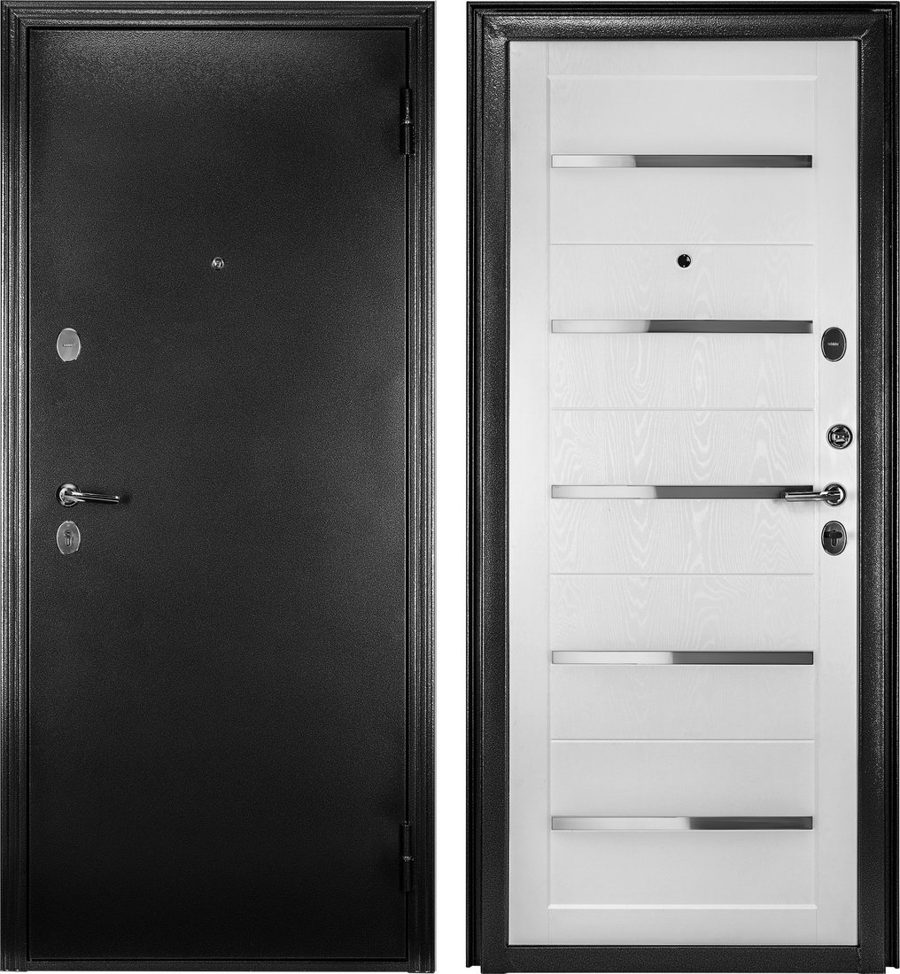 

Металлическая дверь Guard Царга MG60 97х205 правая (черное серебро/белый ясень)