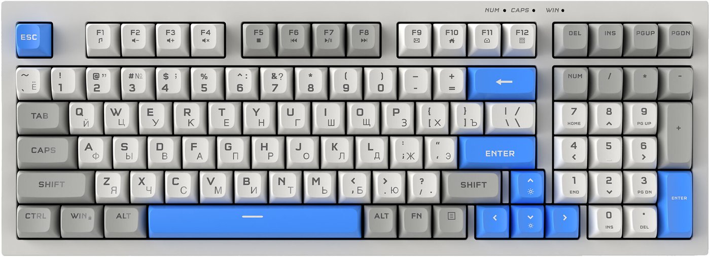 

Клавиатура Ritmix RKB-598BL (серый/белый)